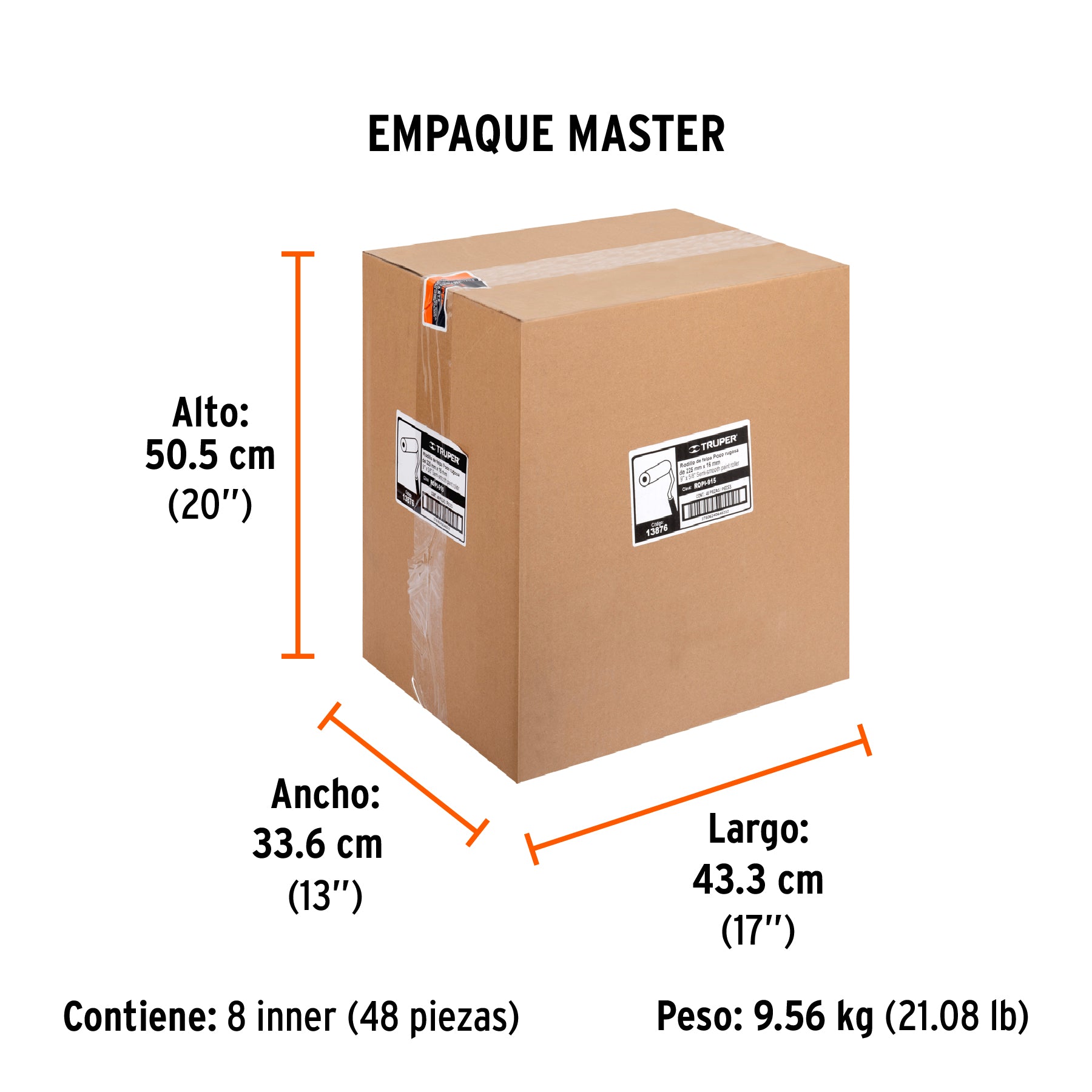 Rodillo para pintar, felpa 9 x 5/8", lisa