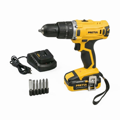 Rotomartillo inalámbrico 1/2',batería ion litio 20V,Pretul
