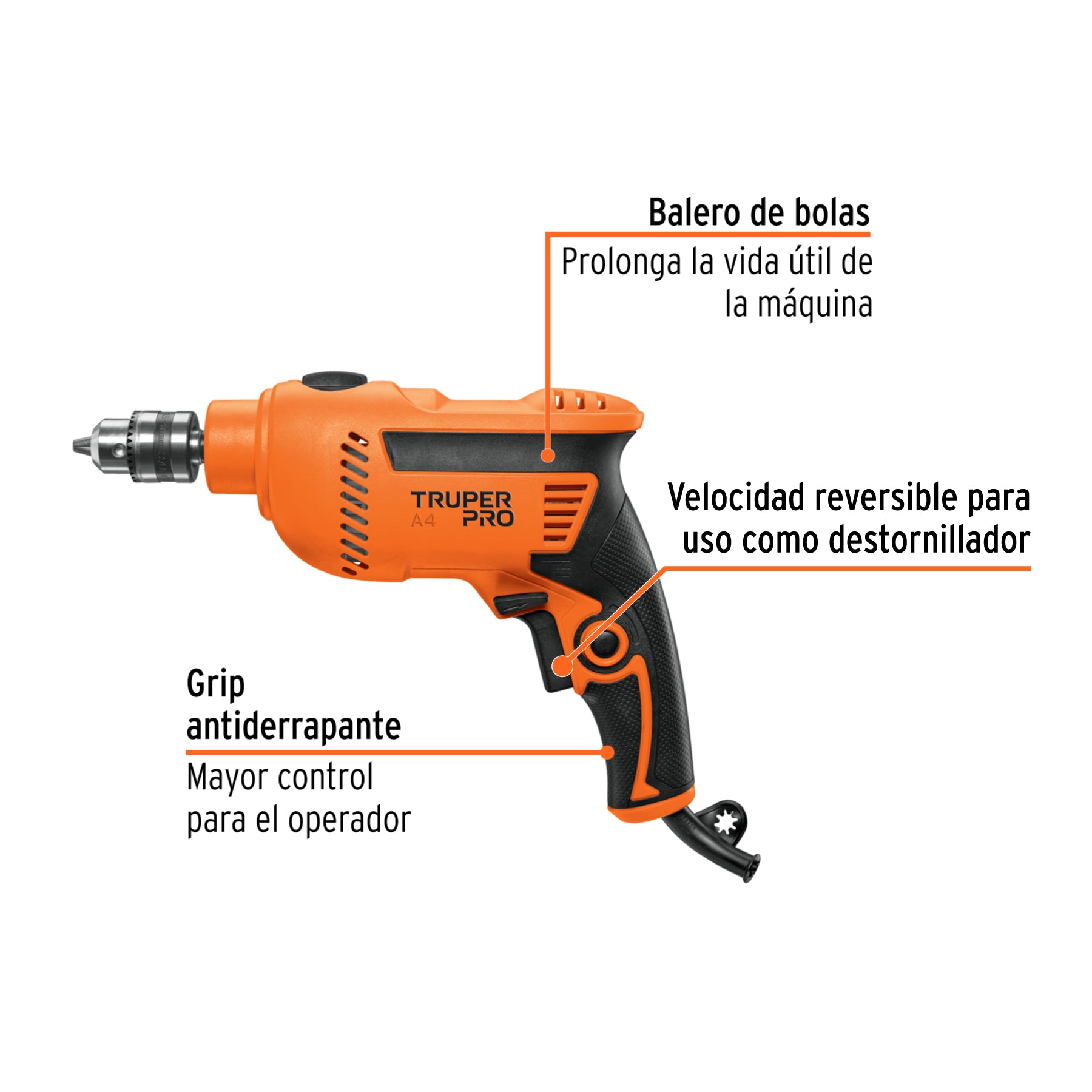 Rotomartillo 3/8", profesional, 550 W