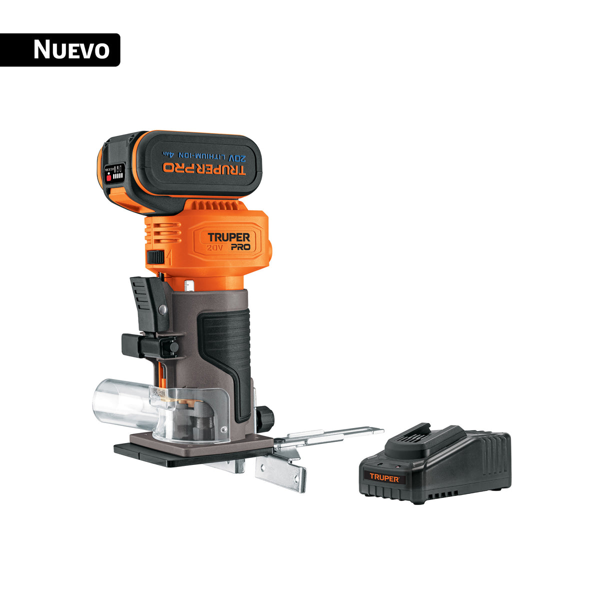 Router inal. 20V, 1 bat. 4Ah, 1 carg. TRUPER PRO