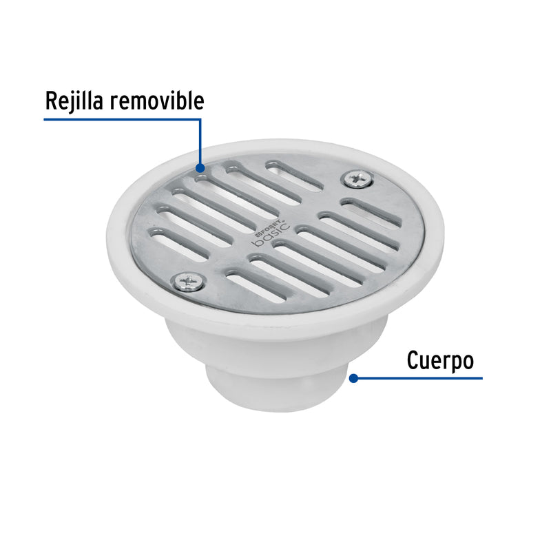 Resumidero polipropileno, redondo, modelo "A", 3-3/4", Basic