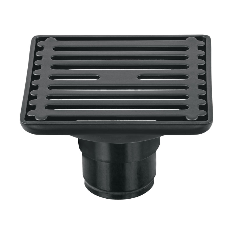 Resumidero cuadrado 4'x 4', acero inoxidable, negro, Aqua