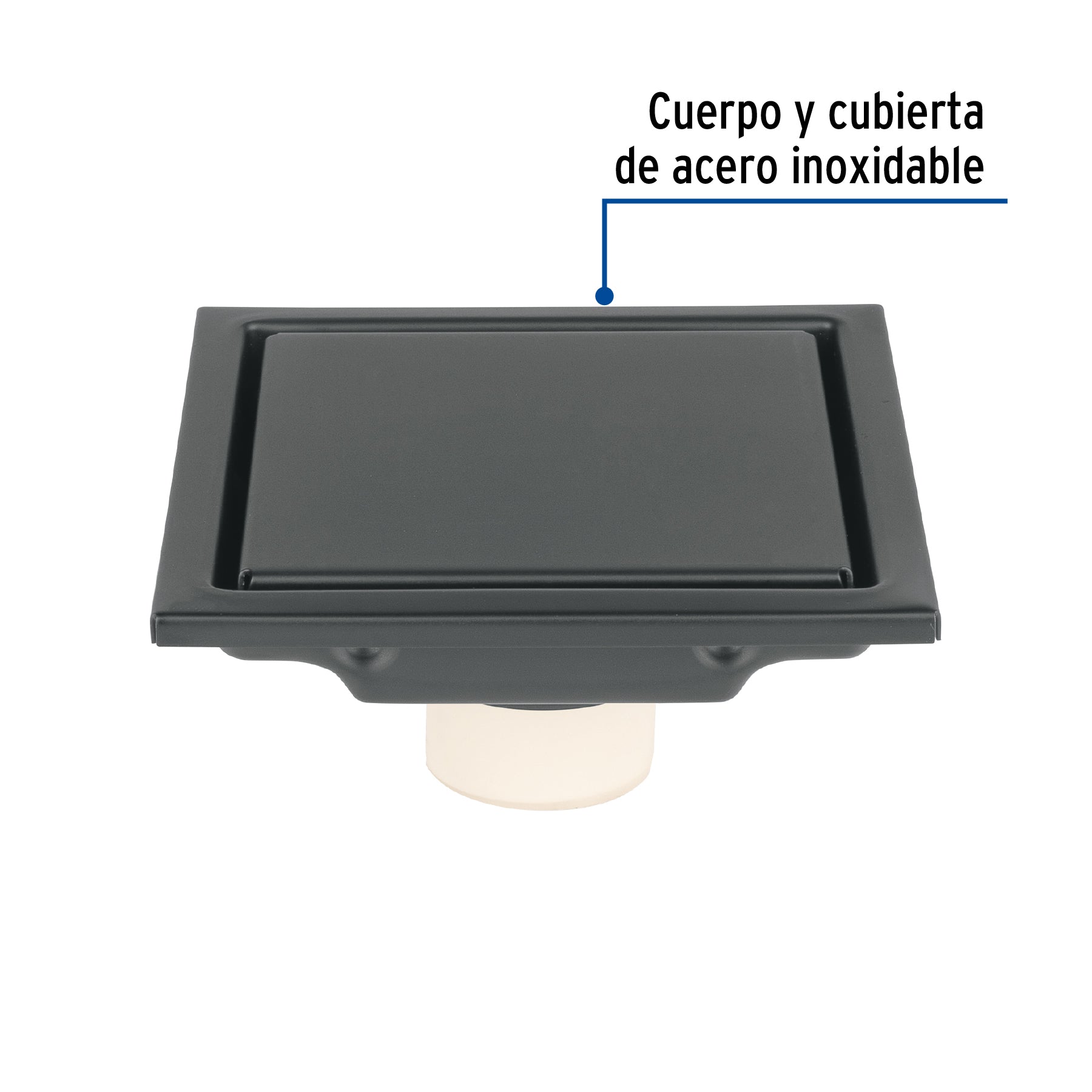 Resumidero reversible 4', anti olores, acero inox, negro, Aq