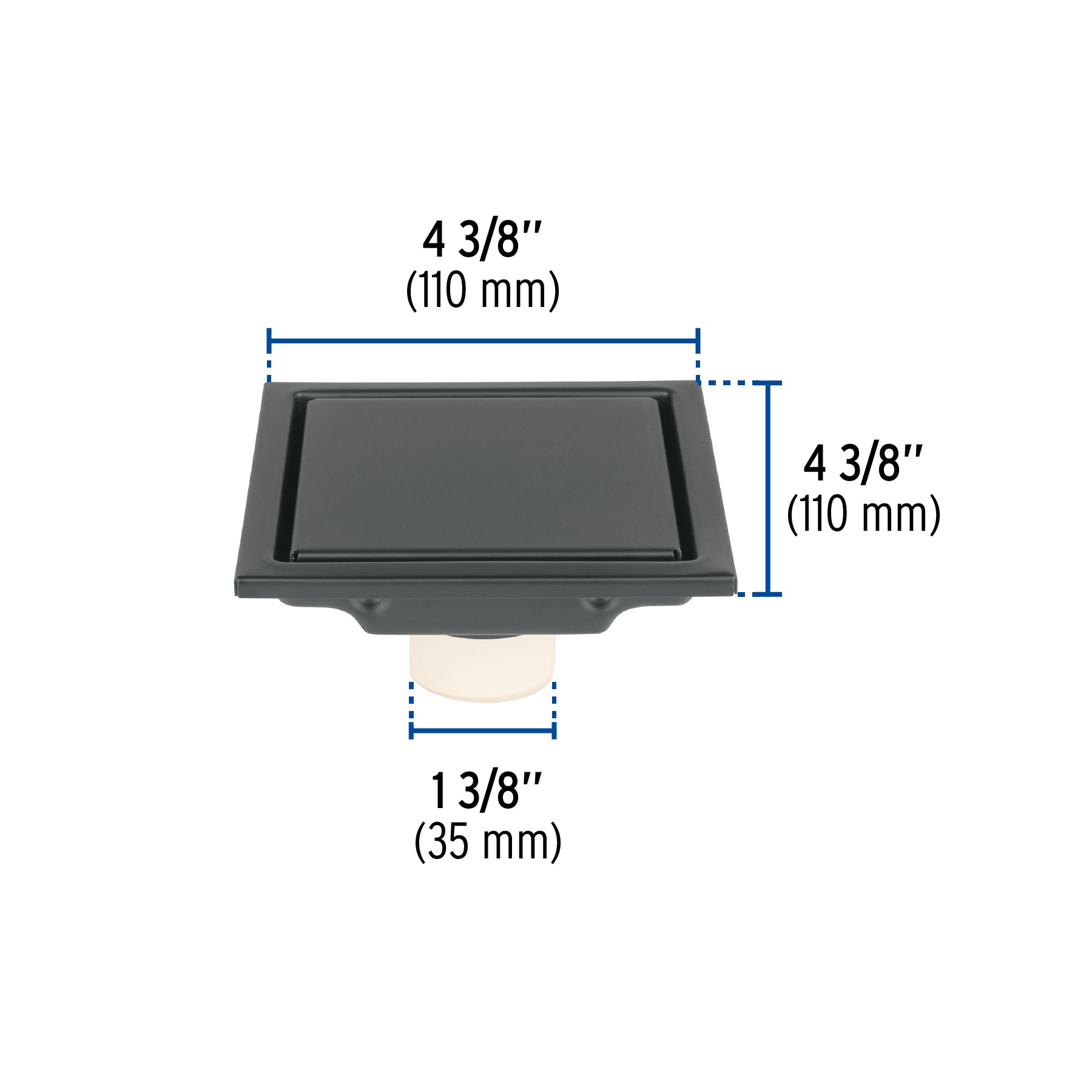 Resumidero reversible 4', anti olores, acero inox, negro, Aq