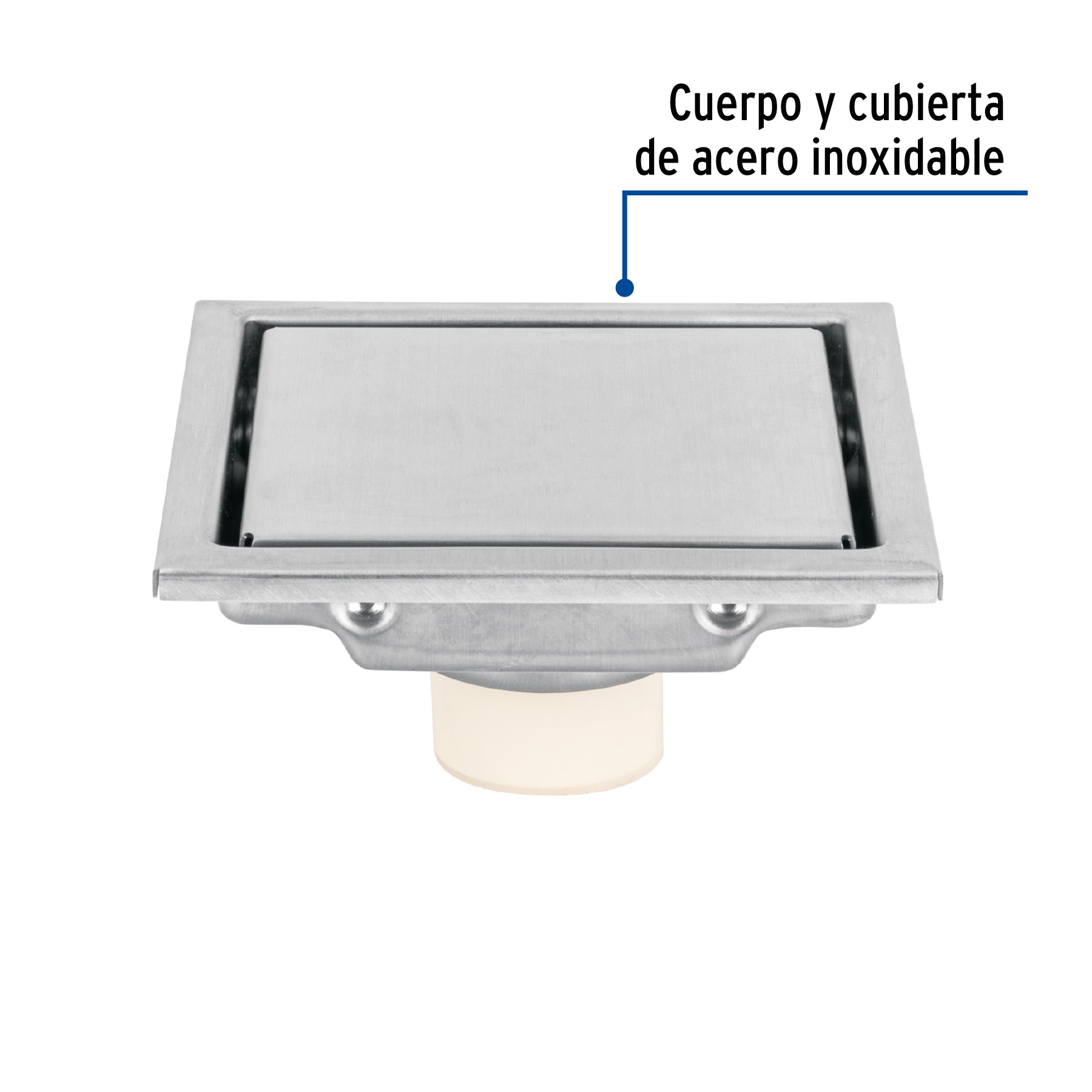 Resumidero reversible de 4', anti olores, acero inox, Aqua