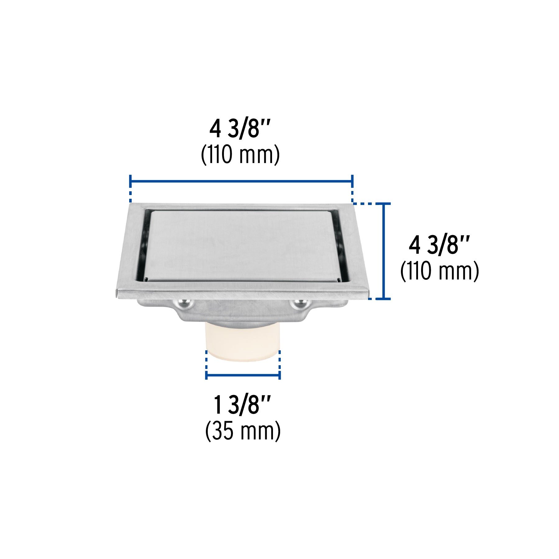 Resumidero reversible de 4', anti olores, acero inox, Aqua