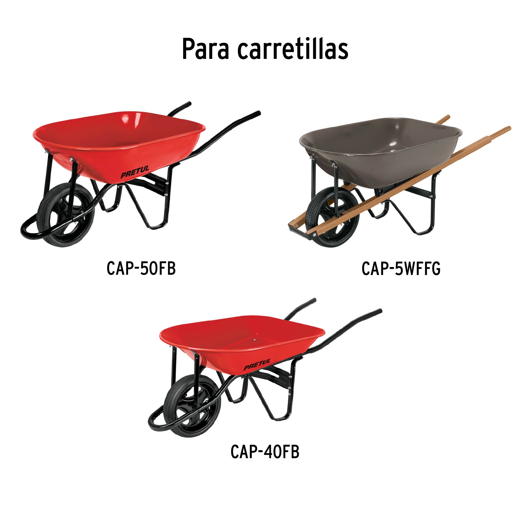 Llanta sólida, 14" con rin, eje y baleros para carretilla