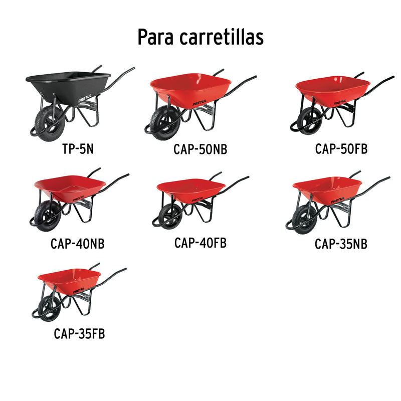 Puente calibre 19 para carretillas concha roja Pretul