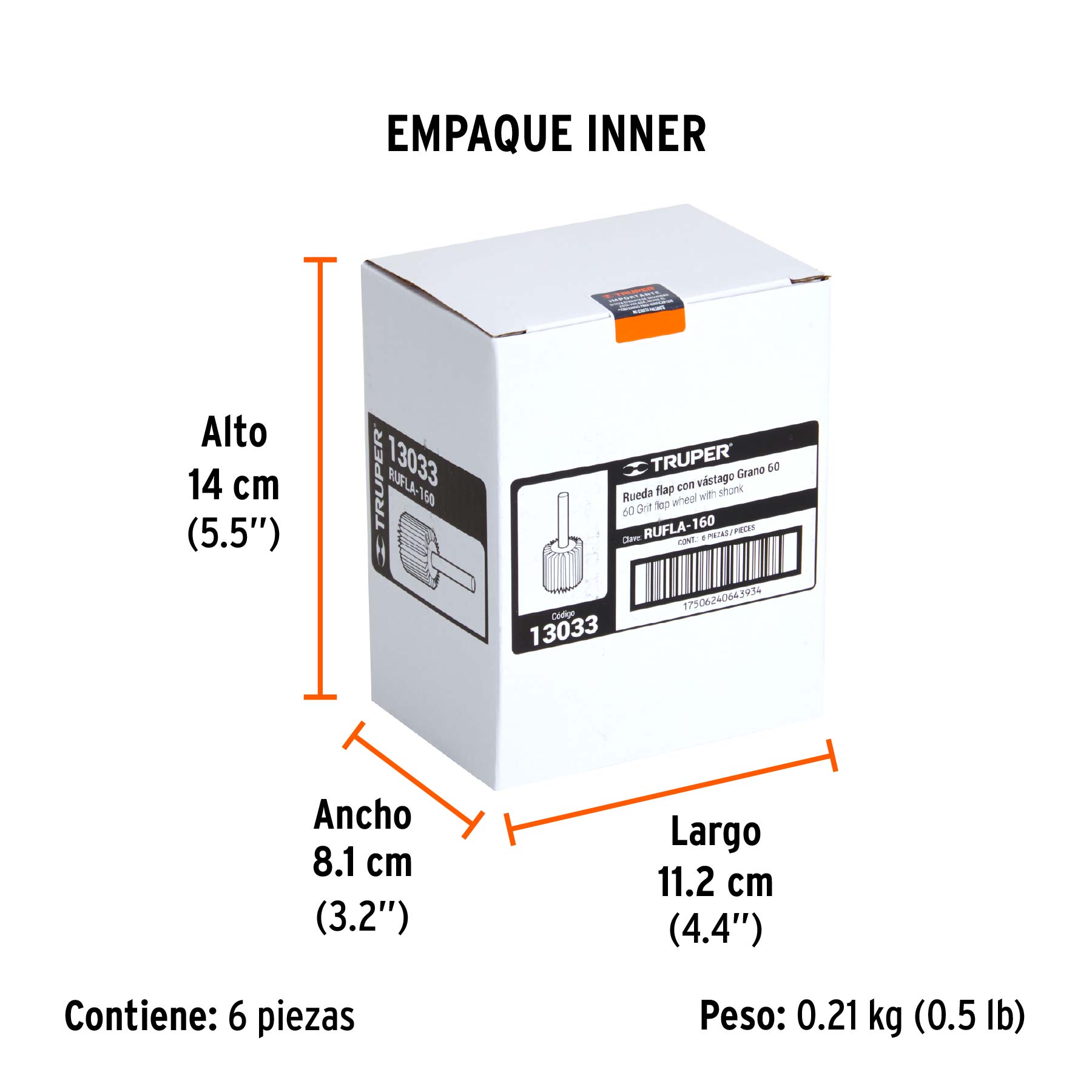 Rueda flap de 1", grano 60