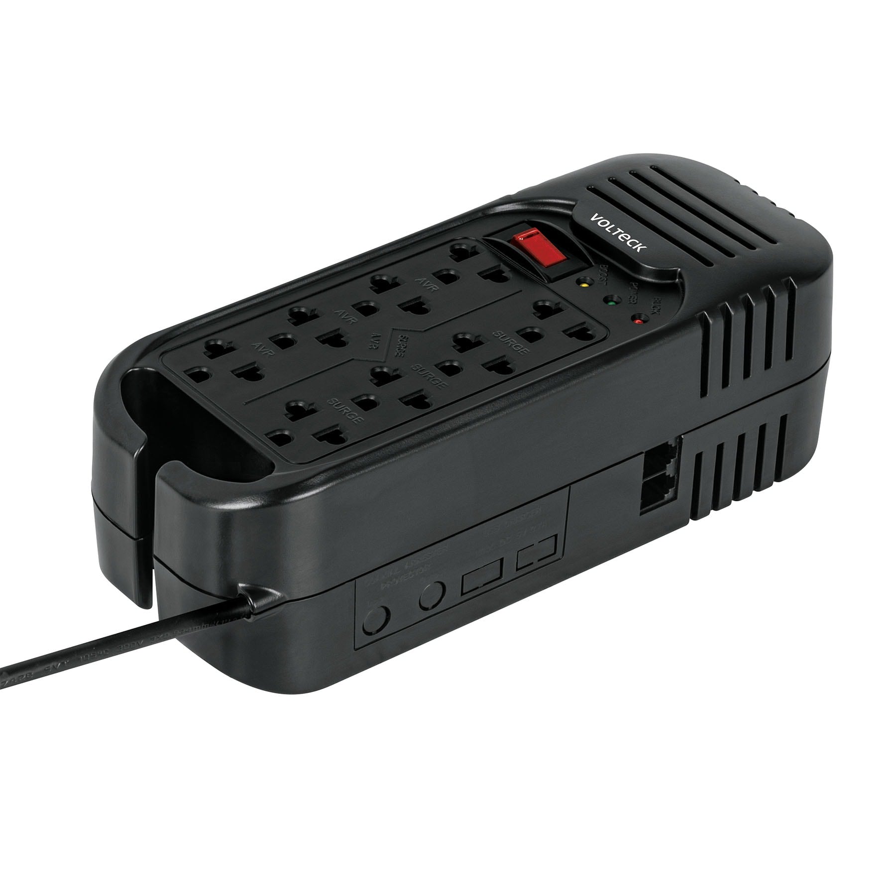 Regulador de voltaje de 1600 VA / 800 W 8 contactos, Volteck