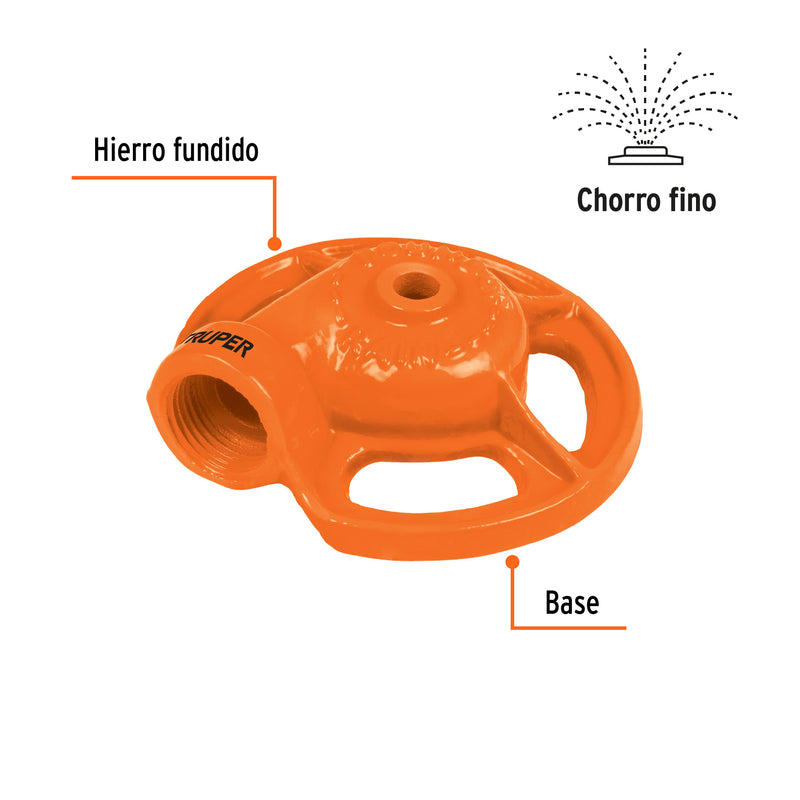 Aspersor metálico, tipo sapo, de chorro fino