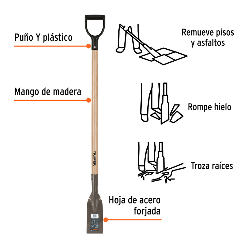 Raspador 4", puño "d", mango 42"