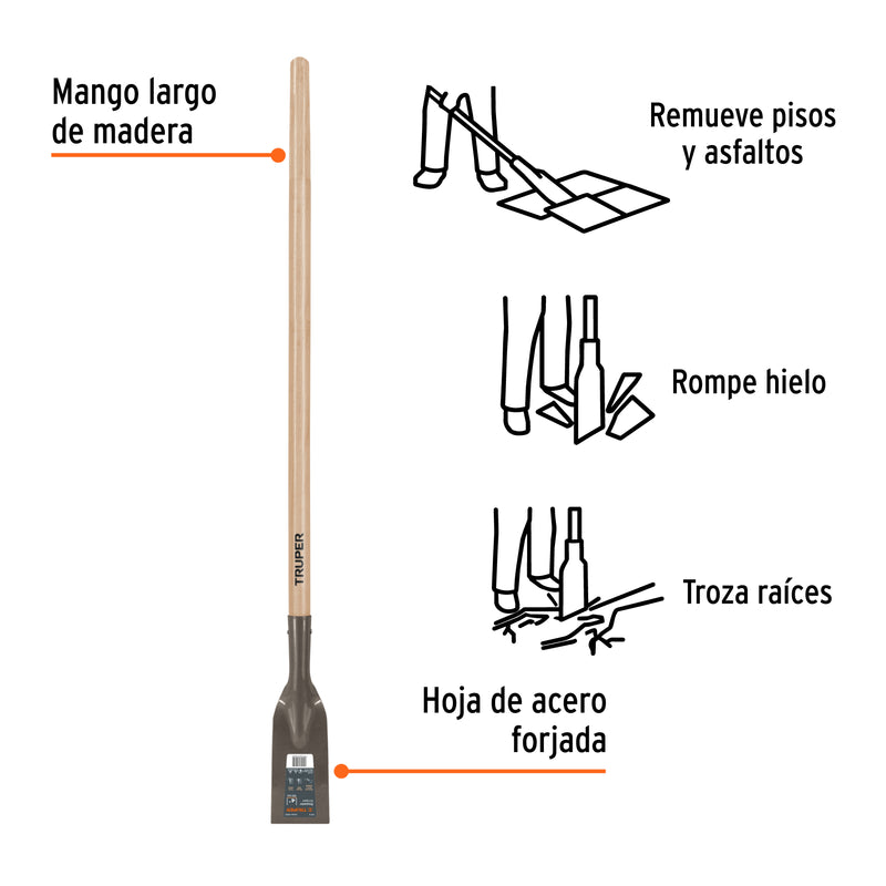 Raspador 4", mango largo 54"