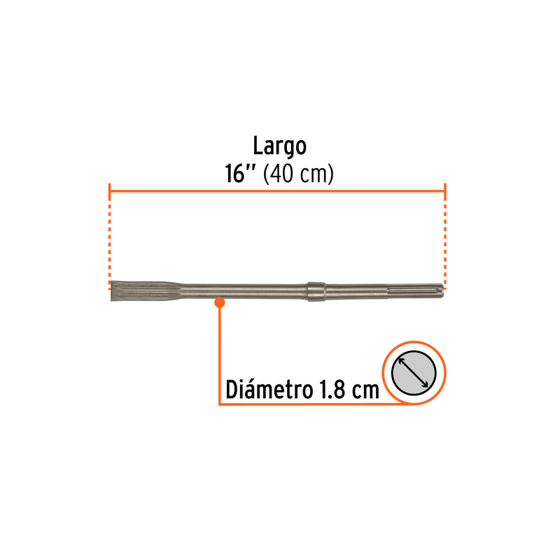 Cincel plano SDS max 16' X 1'