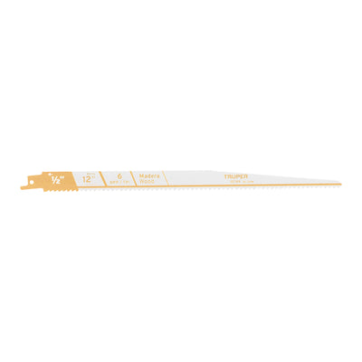 Segueta sierra sable, 12", 6 DPP, cónica para madera, 2 pzas