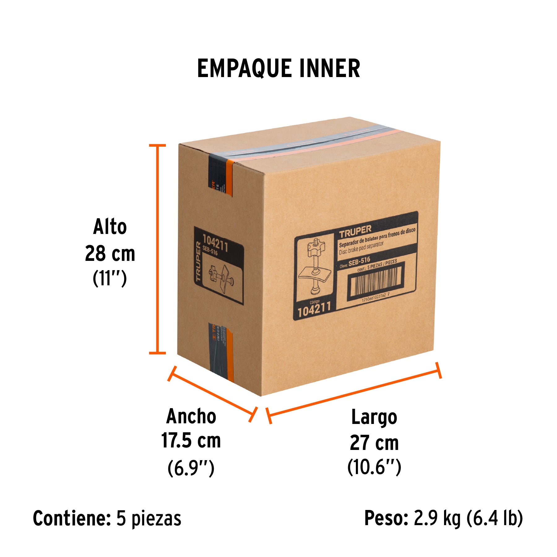 Separador de balatas para frenos de disco, TRUPER