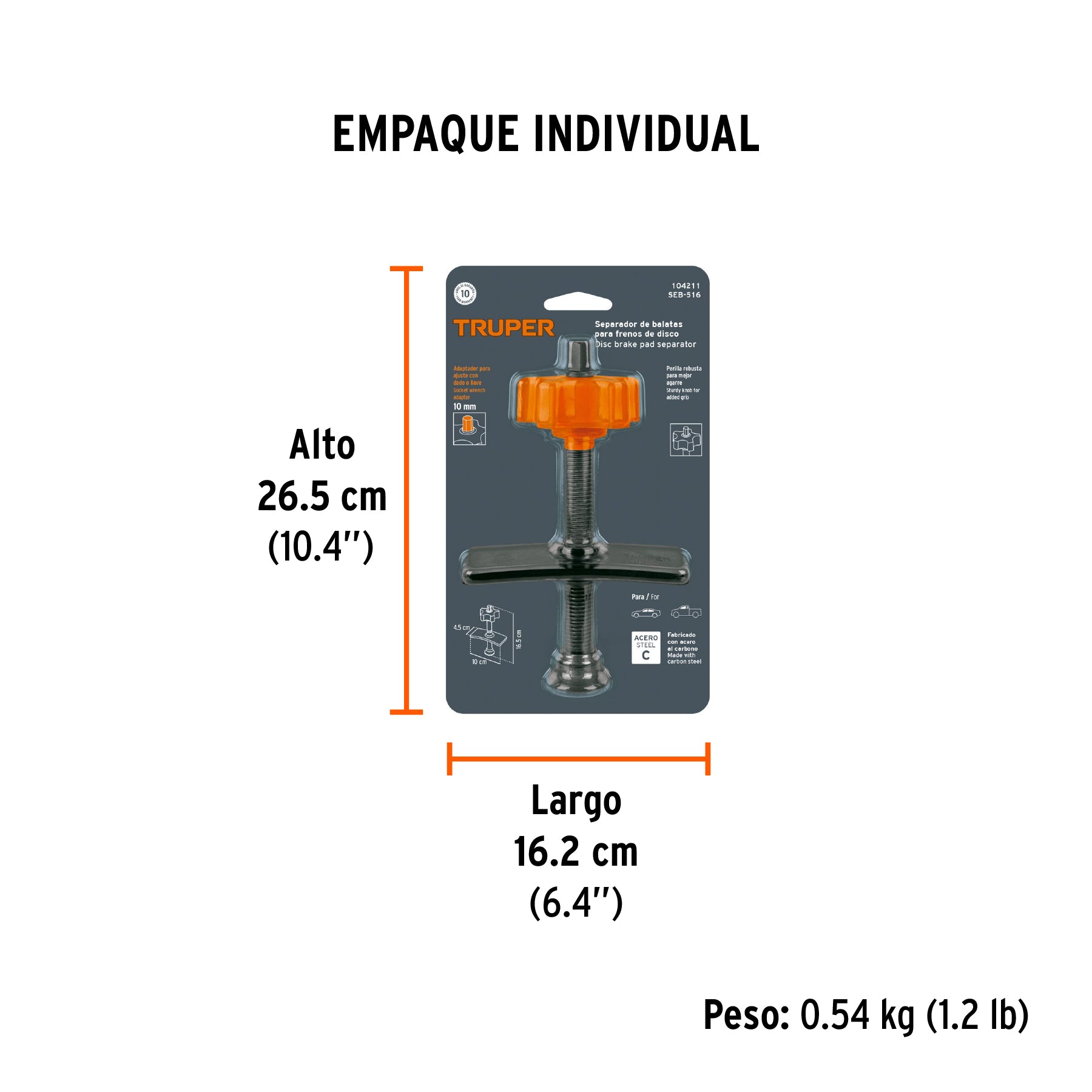 Separador de balatas para frenos de disco, TRUPER
