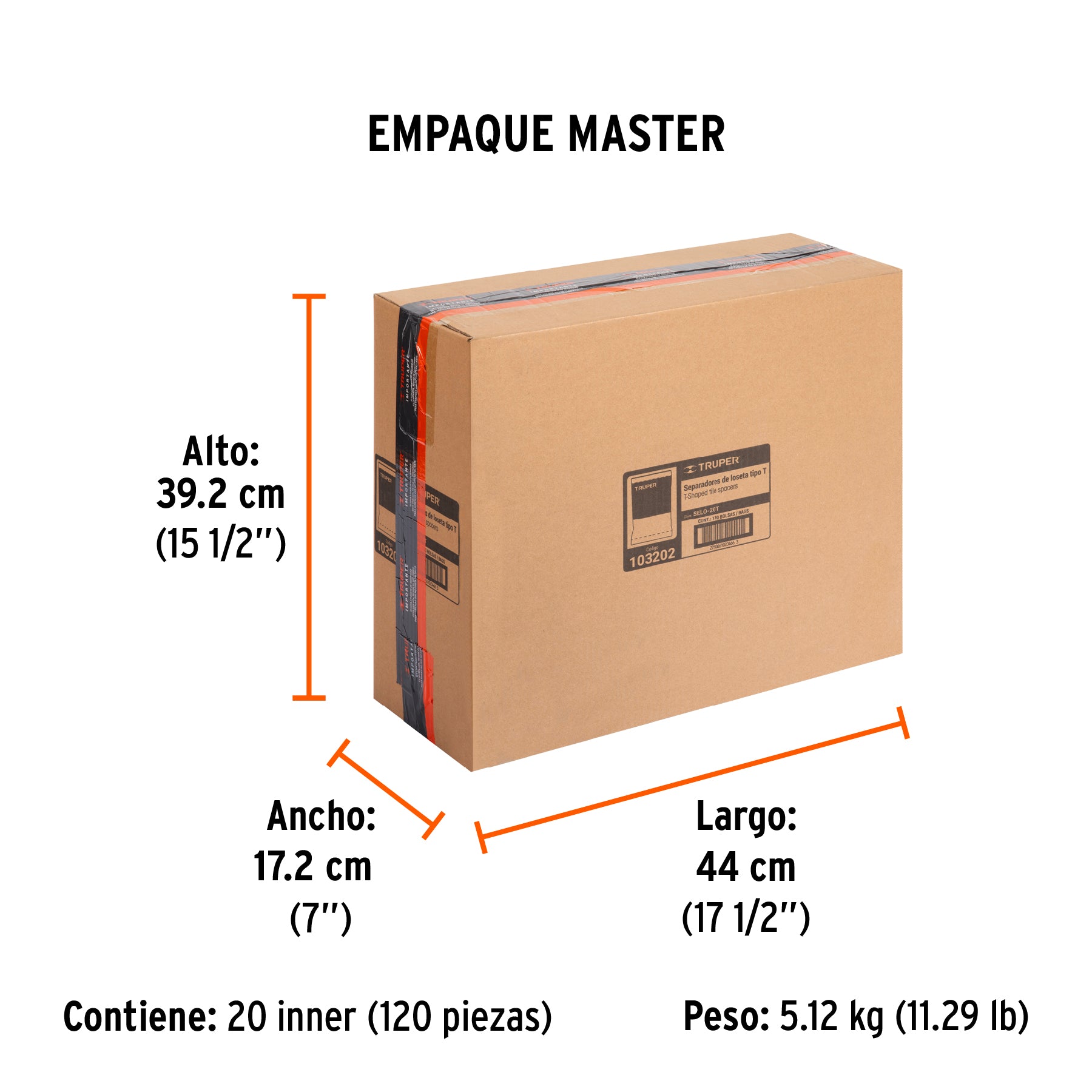 Bolsa con 200 separadores 'T' de 2 mm de losetas, Truper