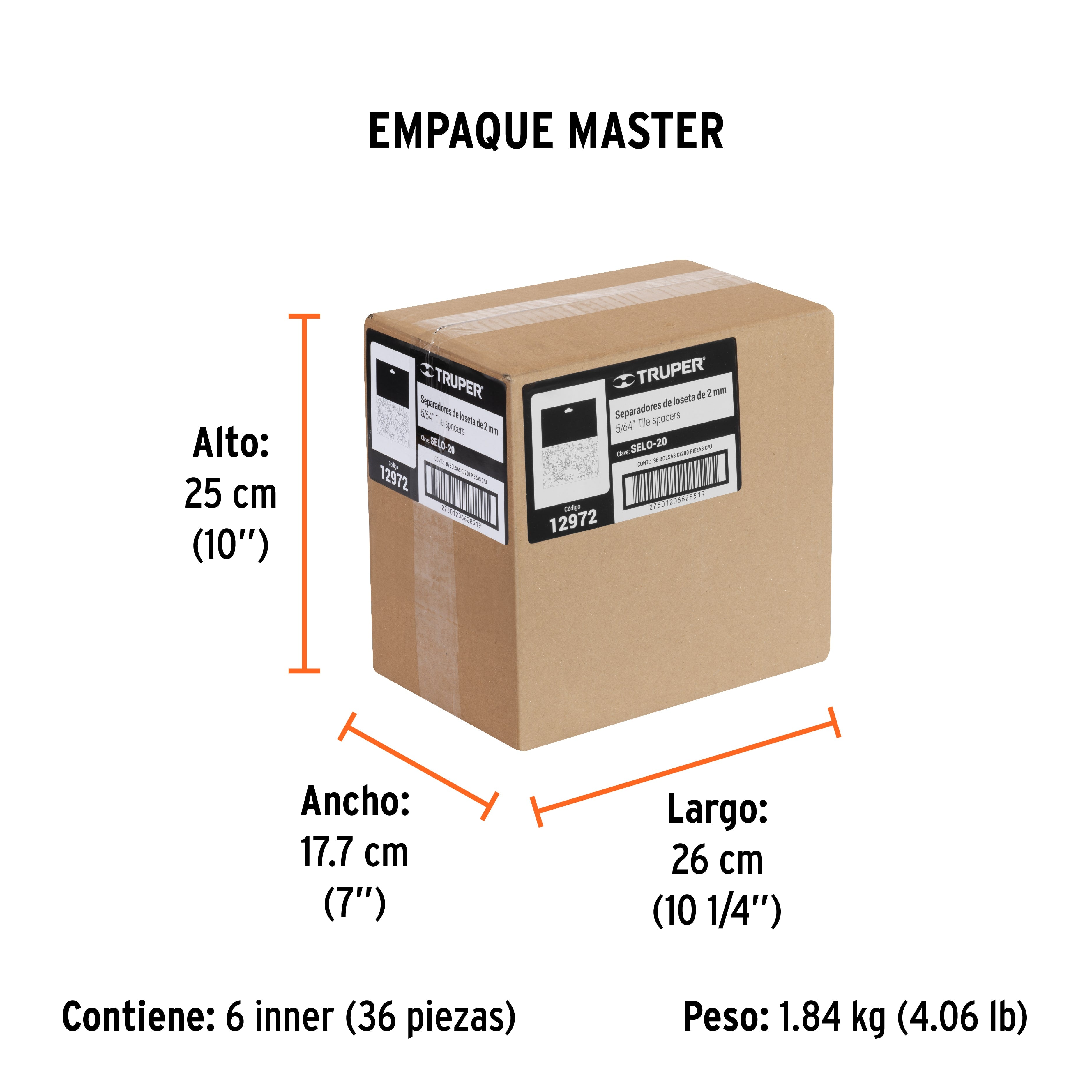 Separadores de losetas 2 mm, bolsa con 200 pzas