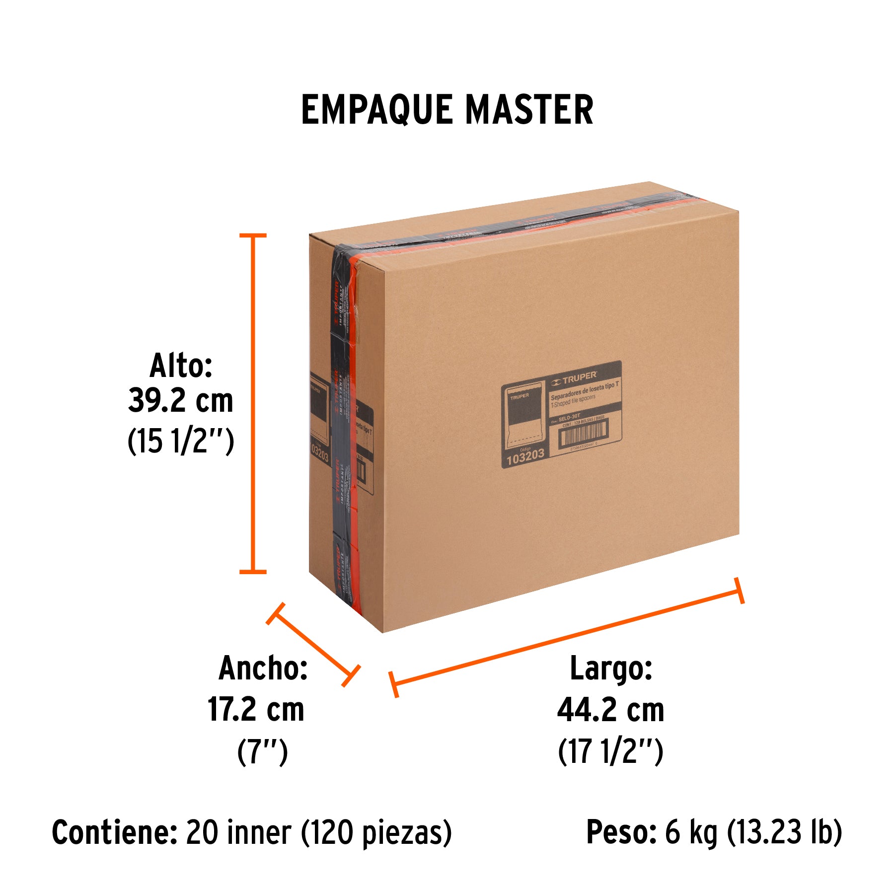 Bolsa con 150 separadores 'T' de 3 mm de losetas, Truper