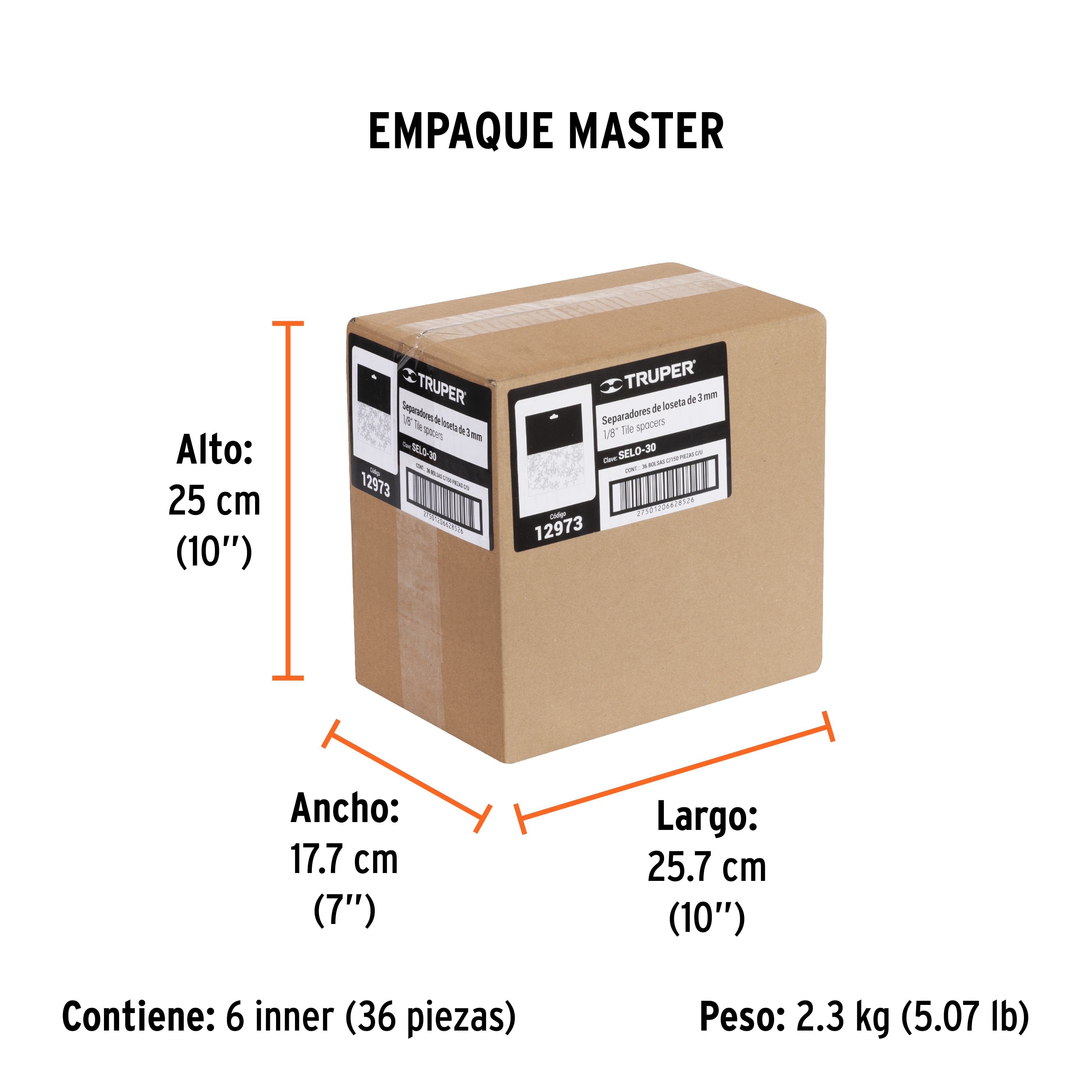 Separadores de losetas 3 mm, bolsa con 150 pzas