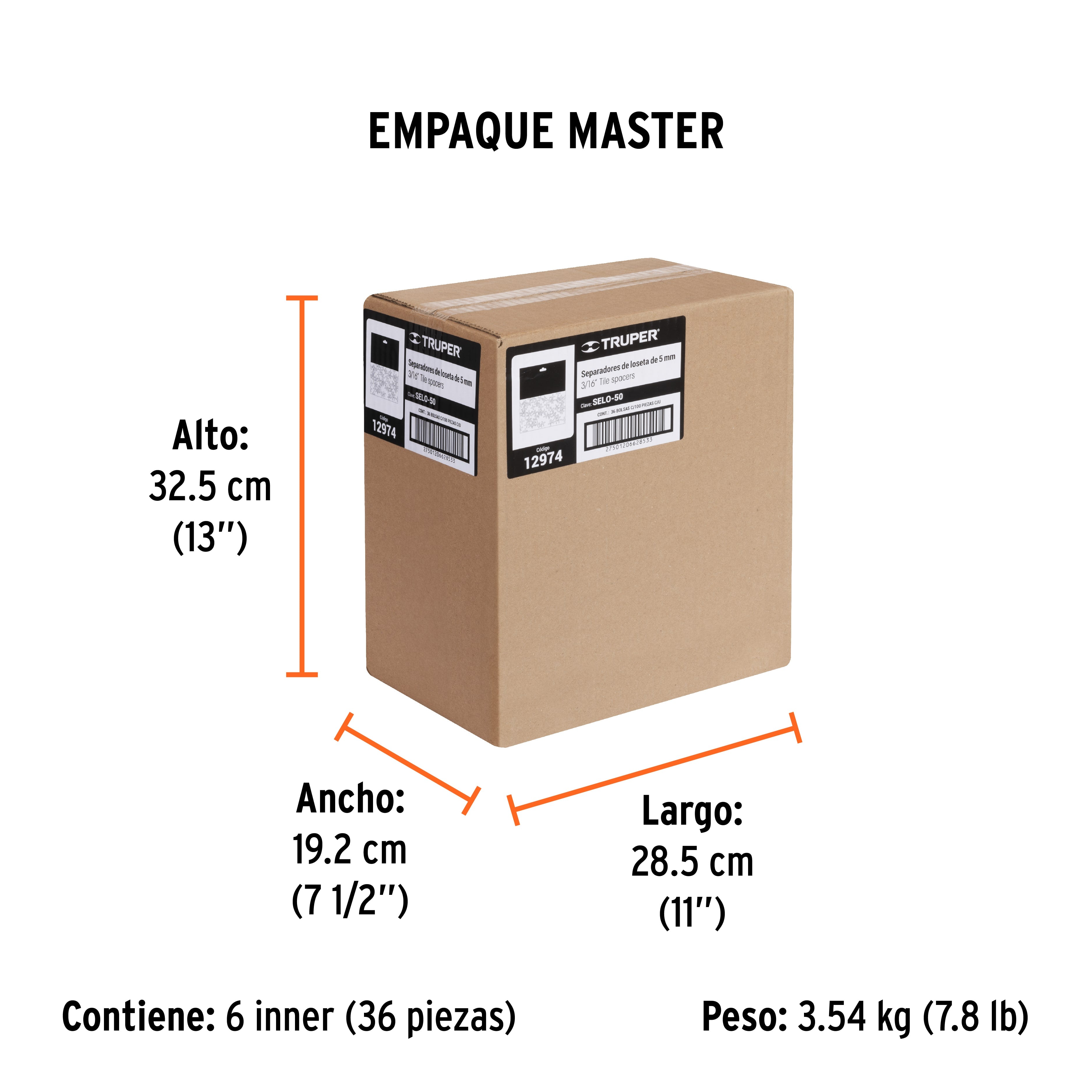 Separadores de losetas 5 mm, bolsa con 100 pzas