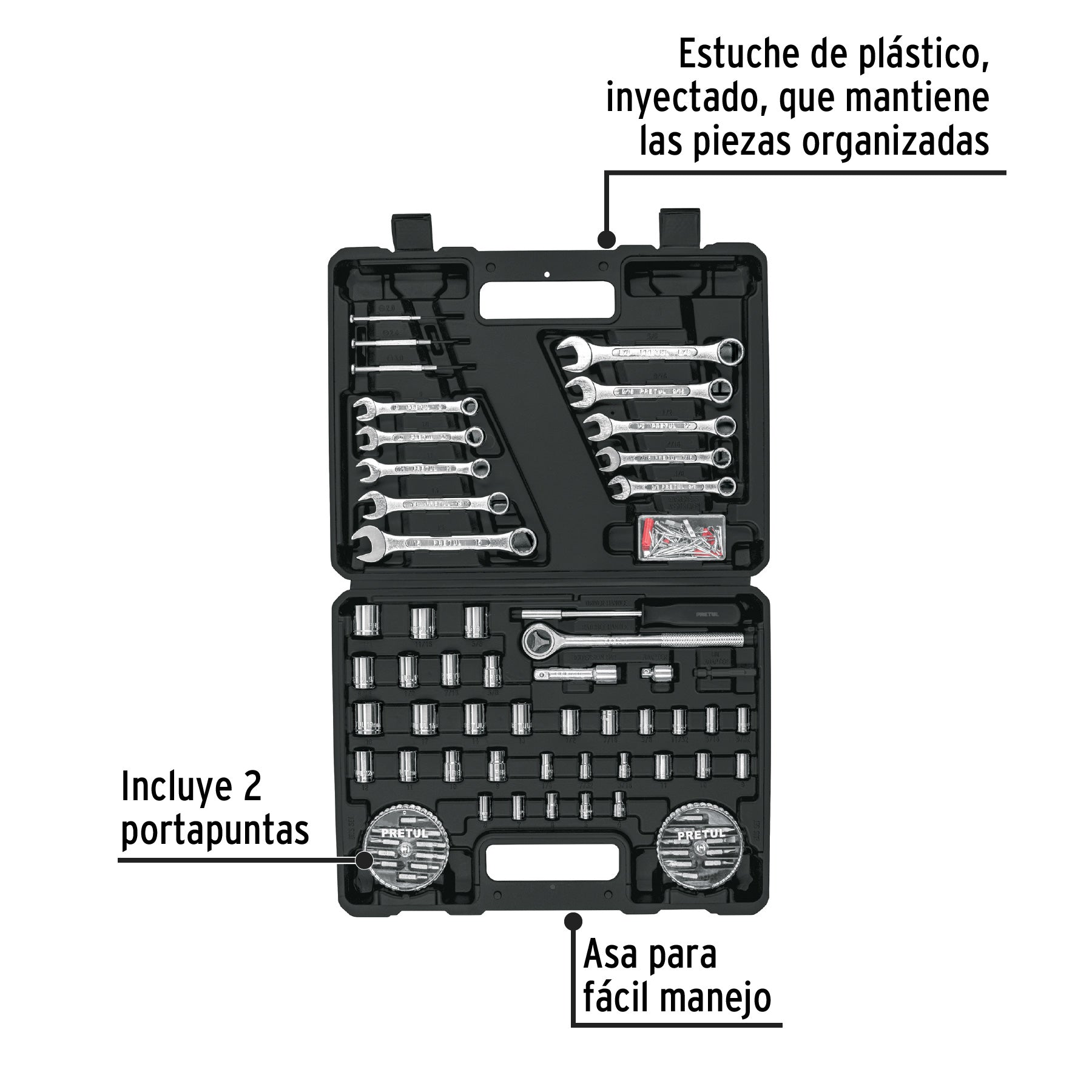 Set de herramientas para mecánica, 71 piezas, Pretul