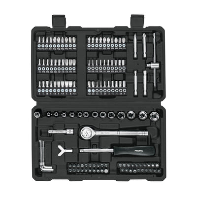 Juego de 130 herramientas 1/4' para mecánico, Pretul