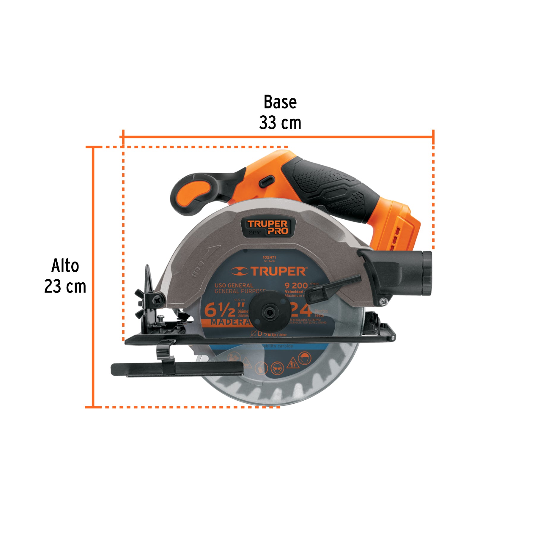 Sierra circular 6-1/2', 20V, sin accesorios, PRO
