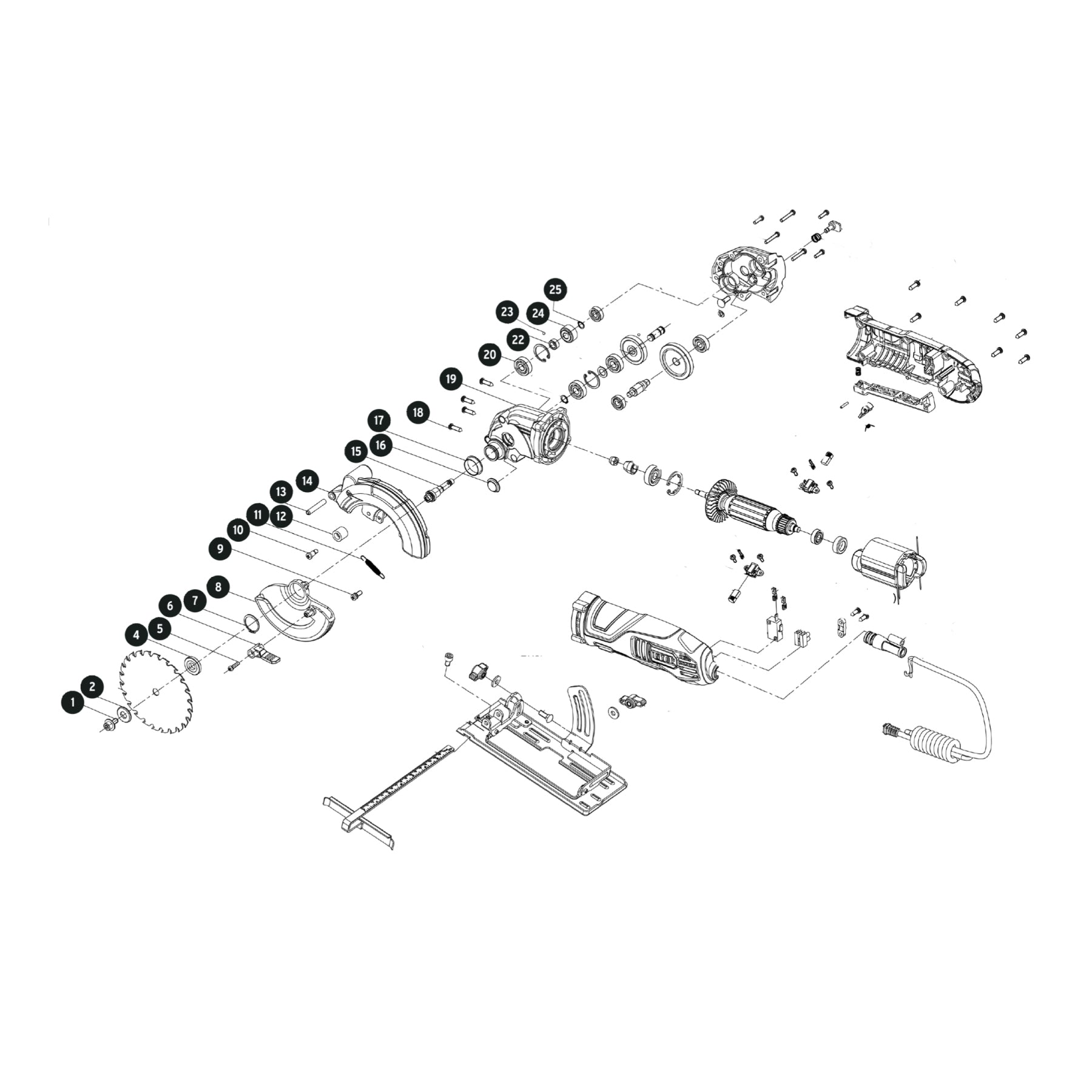 Sierra circular compacta, 4-1/2", 420 W