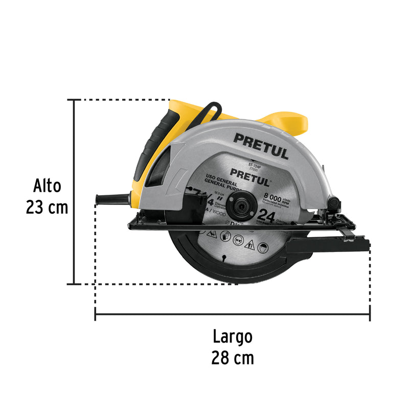 Sierra circular 7-1/4' 1200 W, Pretul