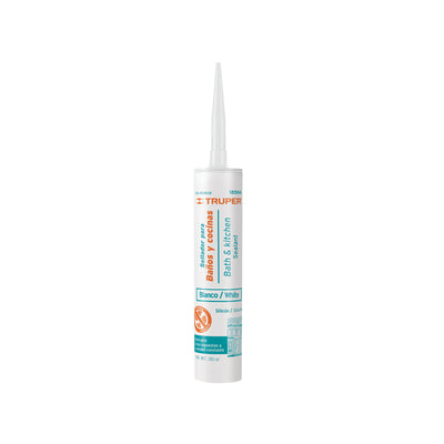 Silicón 100%, para baños y cocina, blanco