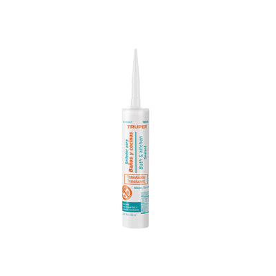 Silicón 100%, para baños y cocina, transparente