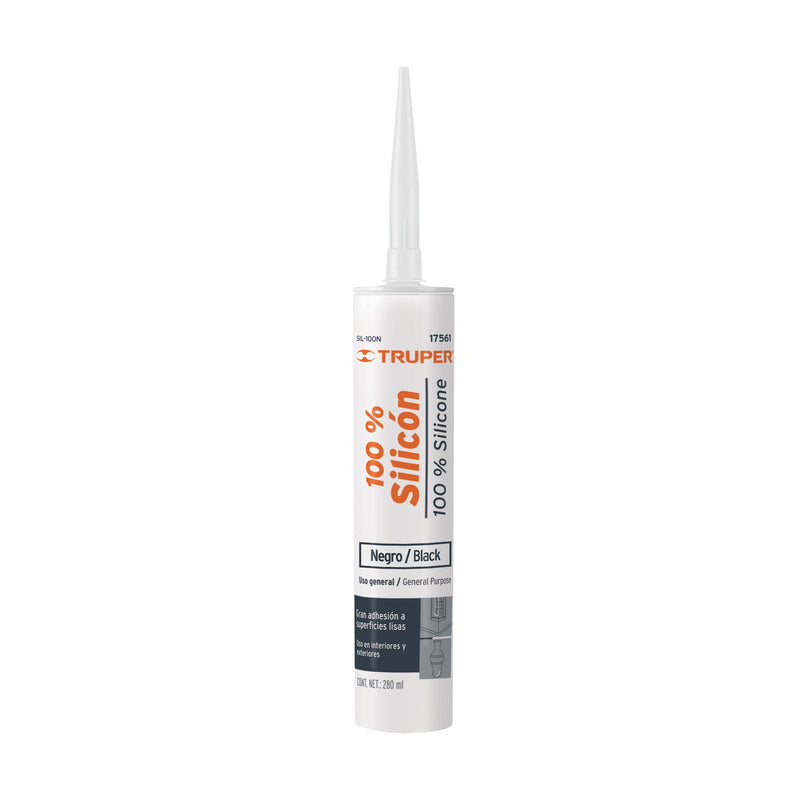 Sellador negro, 100% de silicón, 280 ml