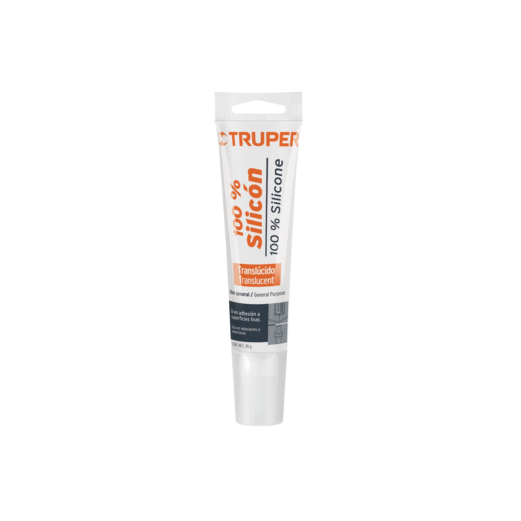 Sellador transparente, 100% de silicón, 85 gr