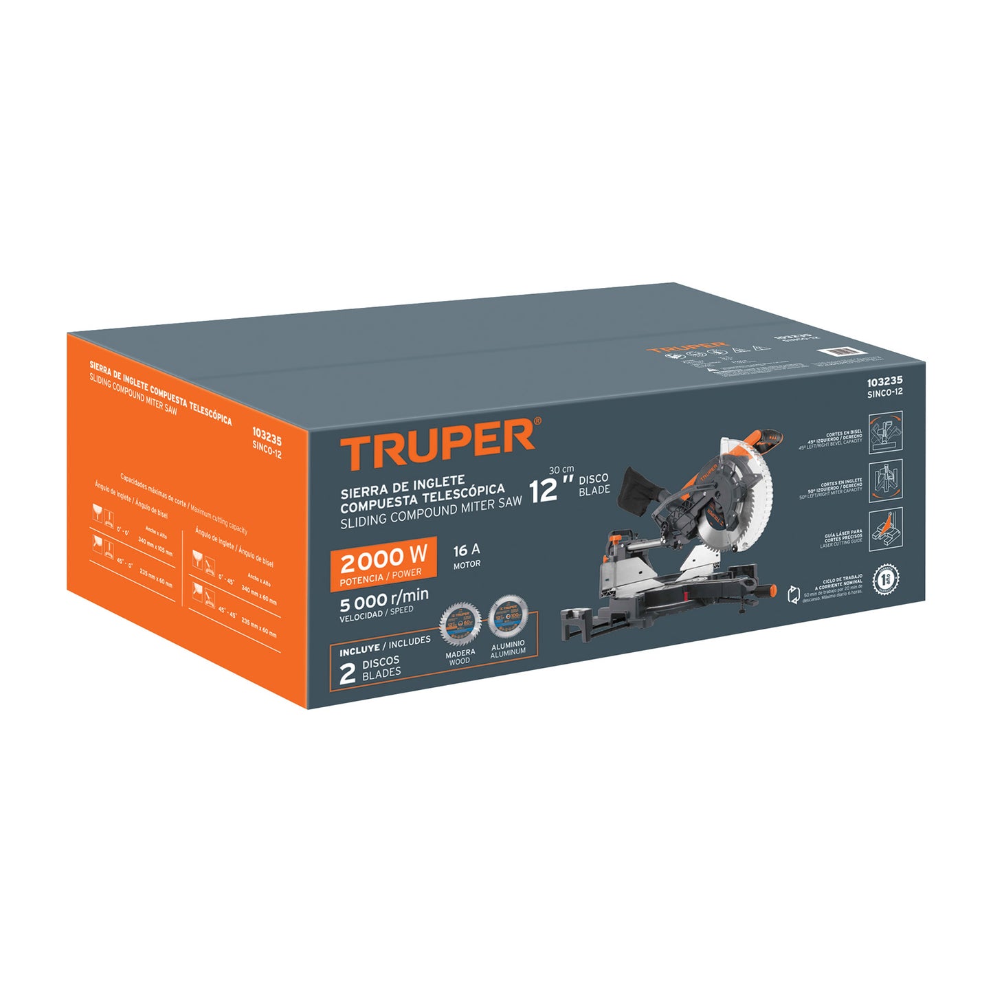 Sierra de inglete 10', 1800 W compuesta, Truper