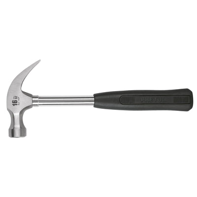 Martillo pulido, 16 oz, uña curva, mango tubular, pretul