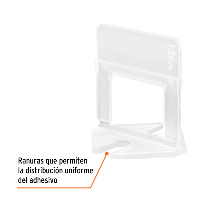 Bolsa con 100 anclas de 1.5 mm, para nivelación de azulejos