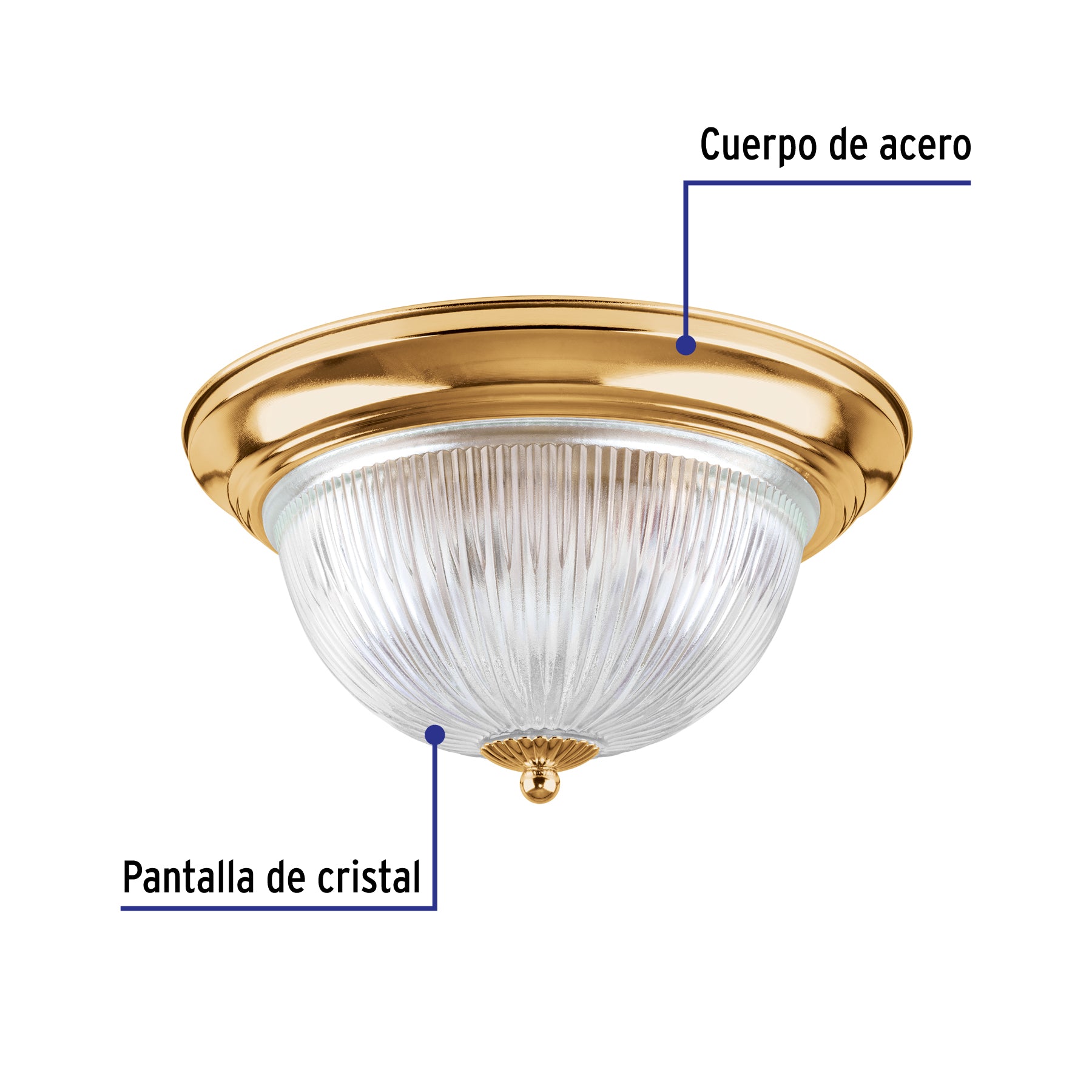 Luminario decorativo latonado, 2X, E26.