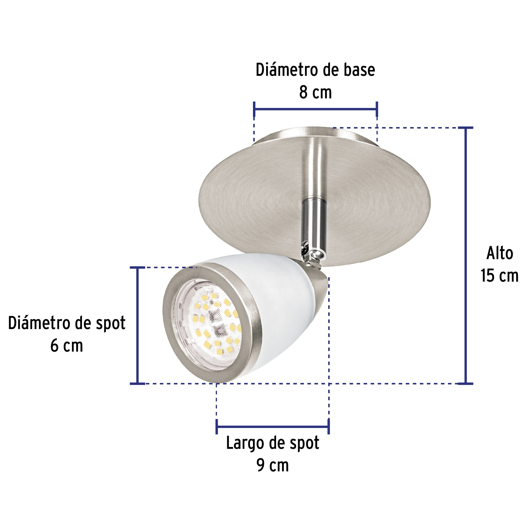 Luminario de sobreponer 1 spot base GU10, Verona, Volteck
