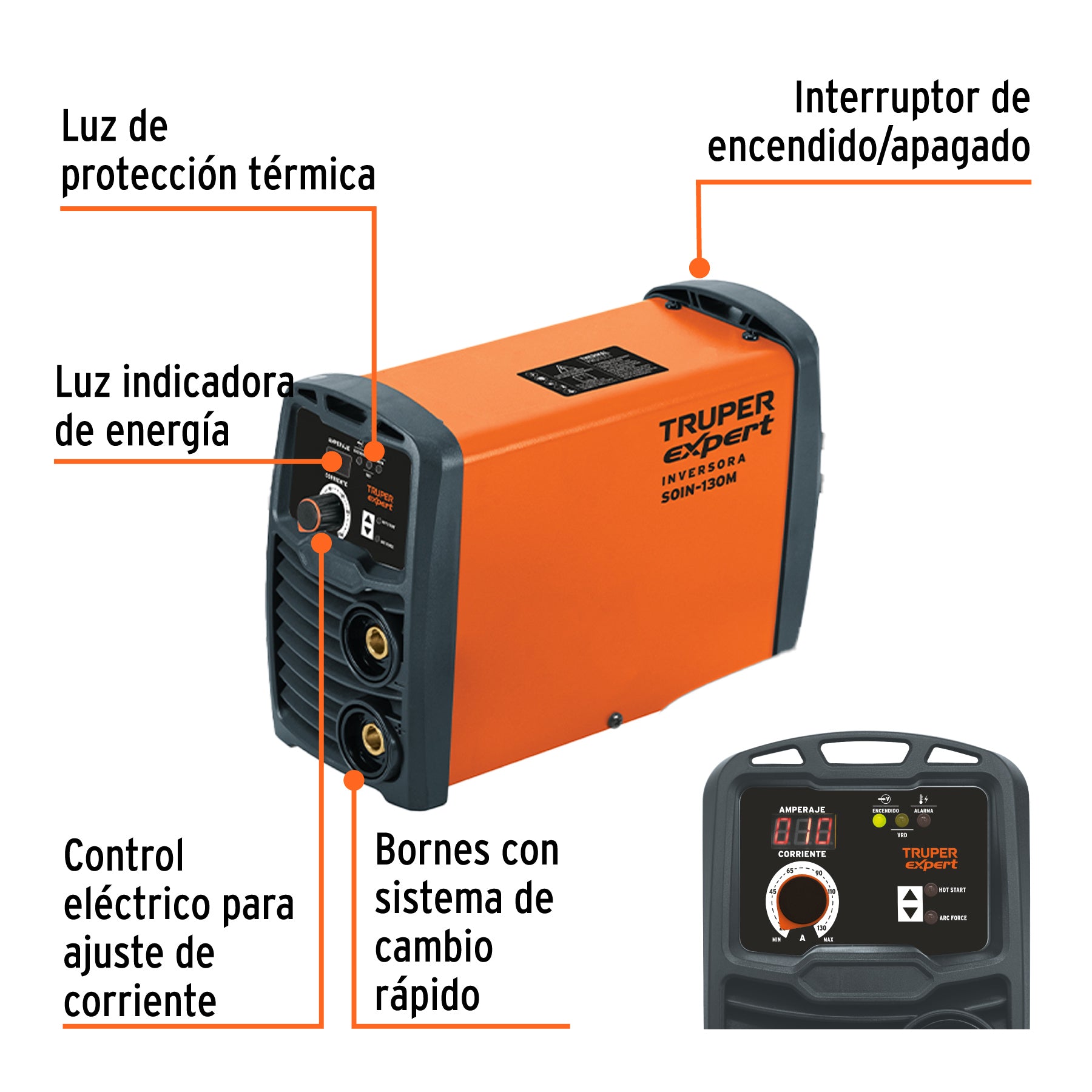Mini soldadora inversora 130 A, 127V, Truper