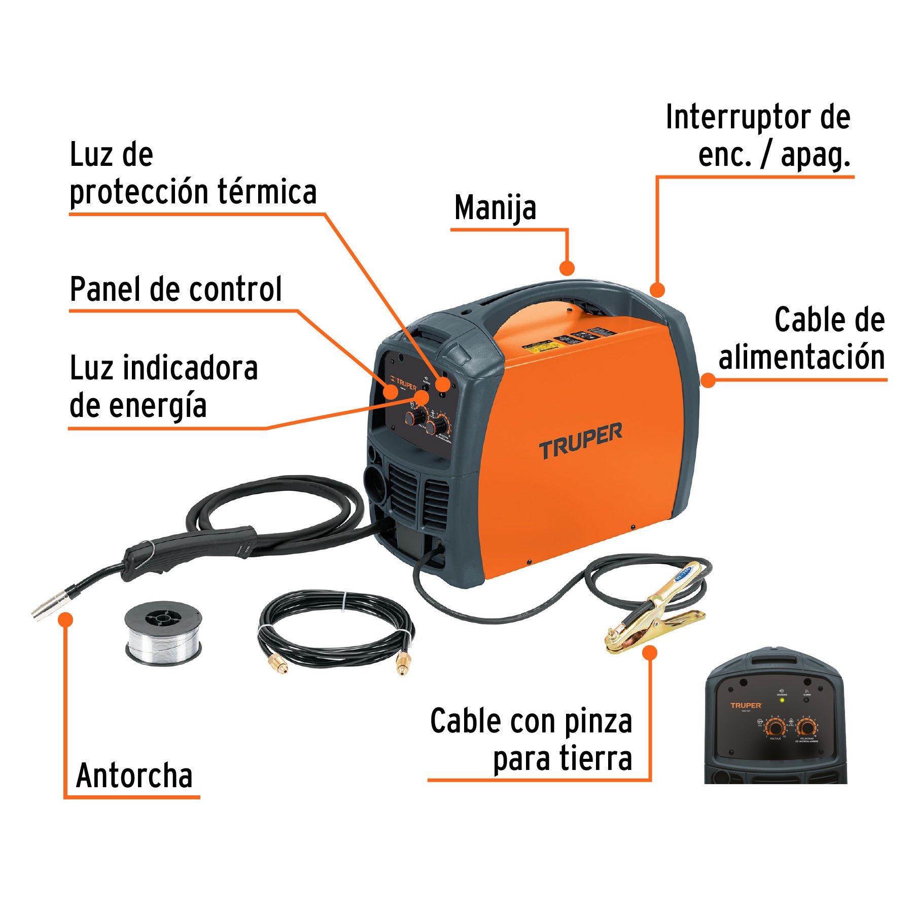 Soldadora para microalambre, 130 Amps