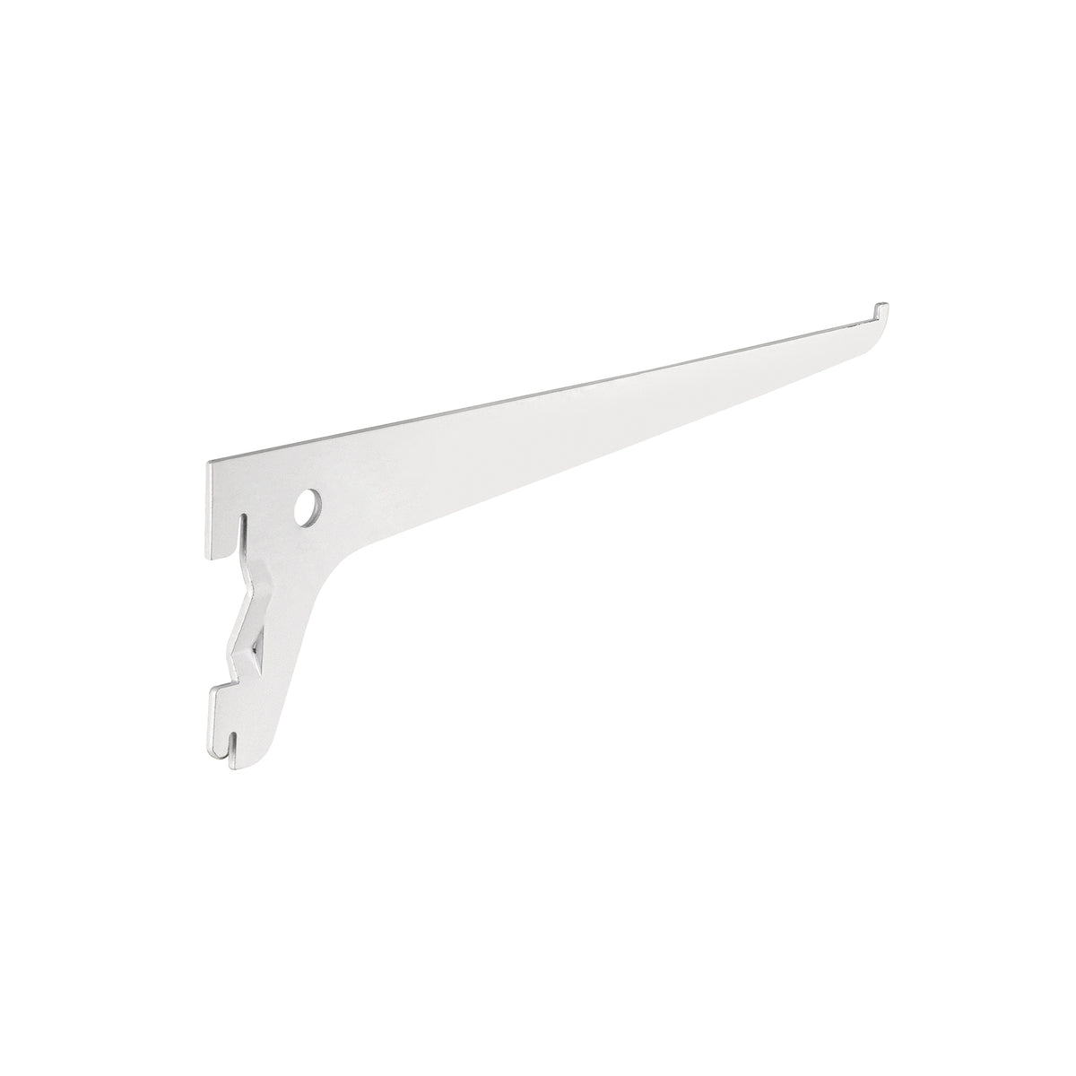 Ménsula plana blanca para cremallera sencilla, 25cm