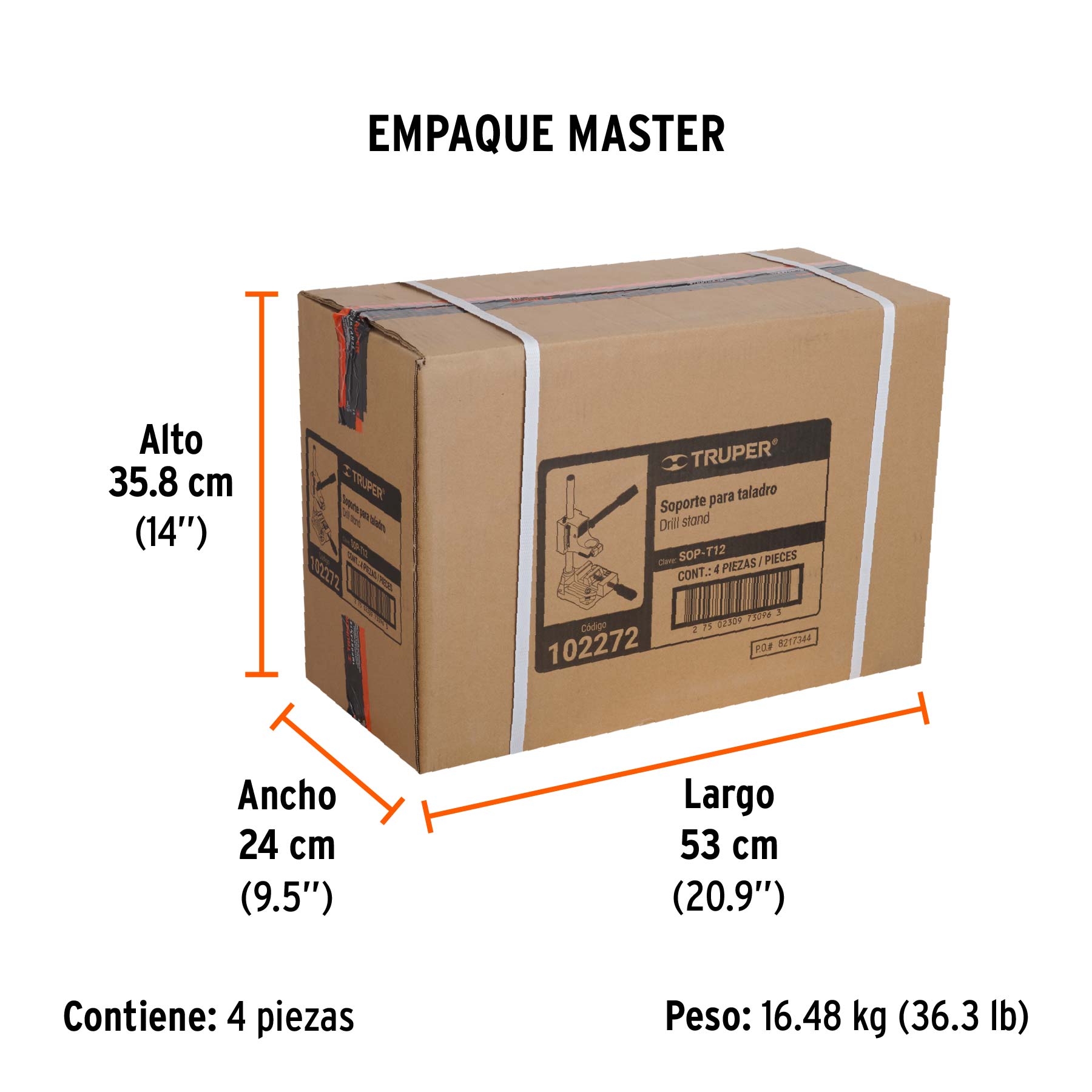 Soporte vertical para taladro 3/8'-1/2', Truper
