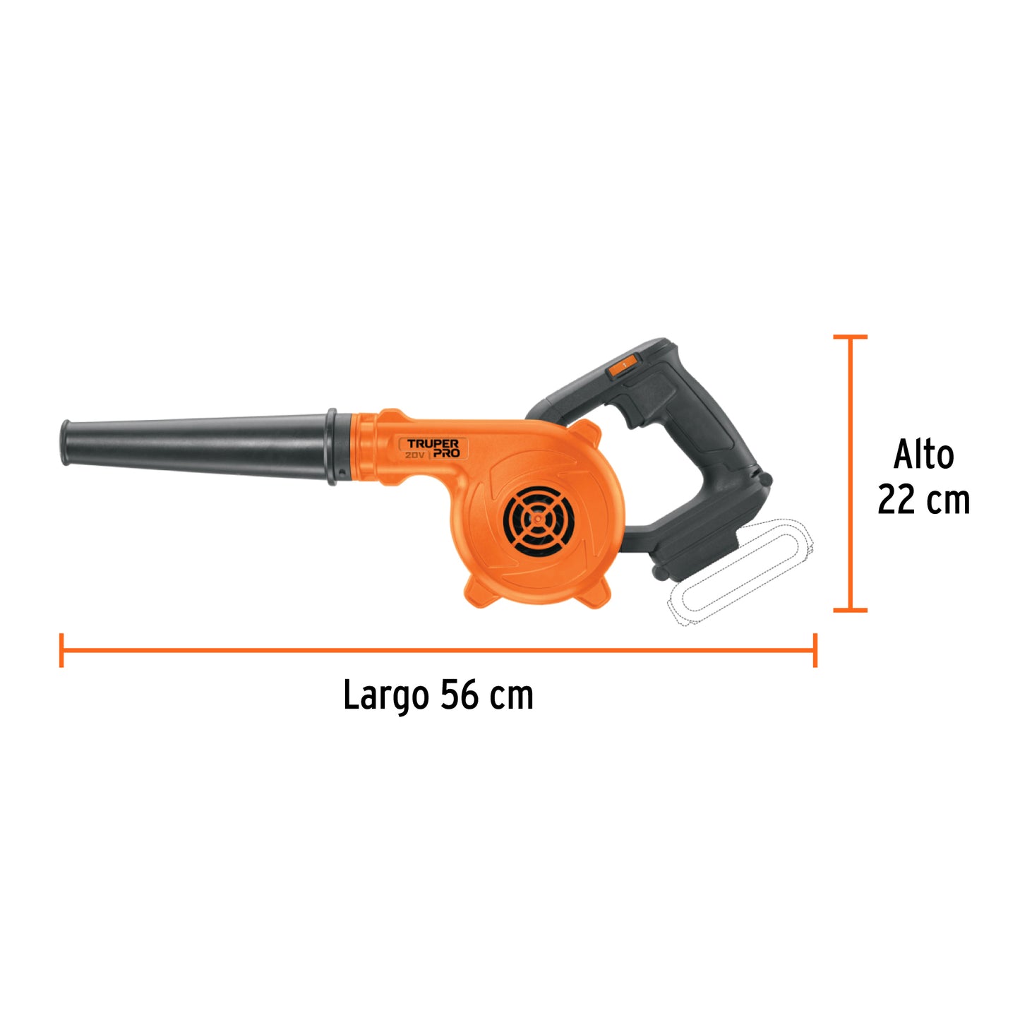 Sopladora inal. para taller 20V, s/accesorios, TRUPER PRO