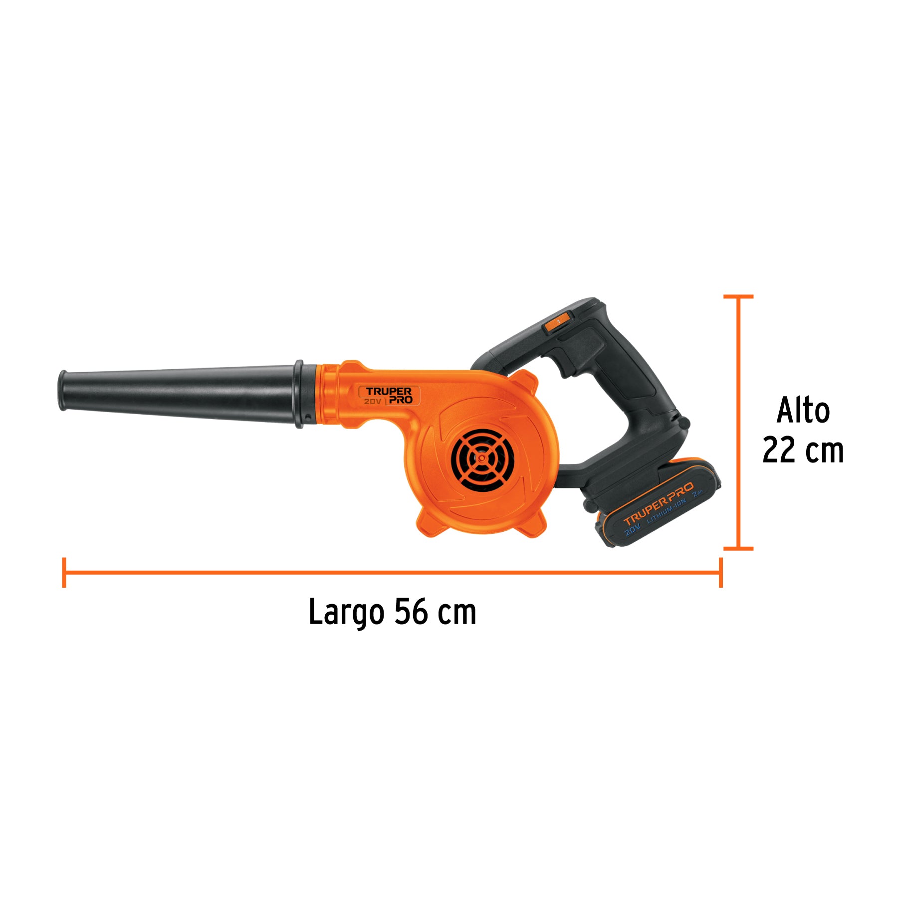 Sopladora inal. para taller 20V, 1 bat. 2Ah, 1 carg. PRO