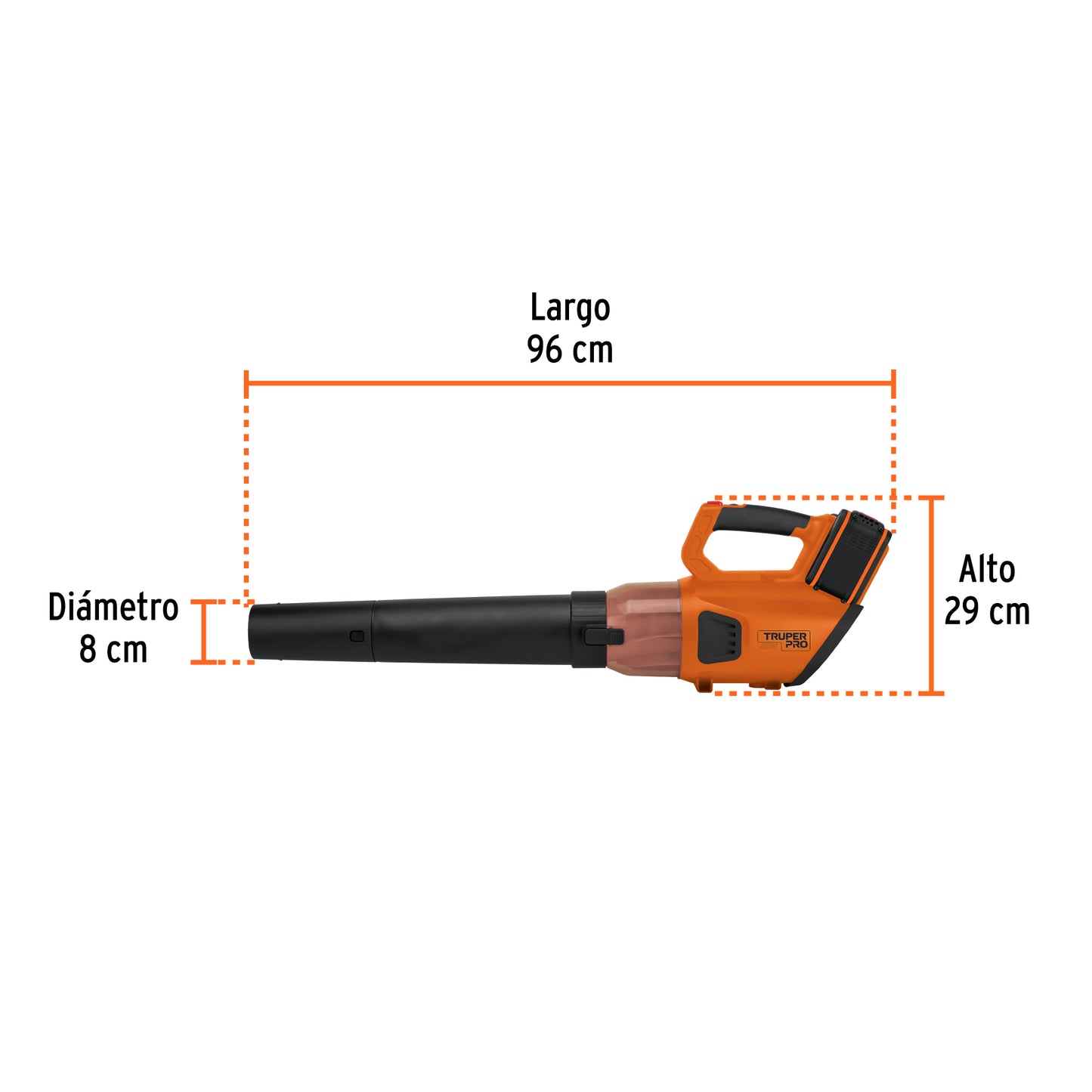 Sopladora inalámbrica 40V, 2 baterías 2Ah, 1 carg.dual, PRO