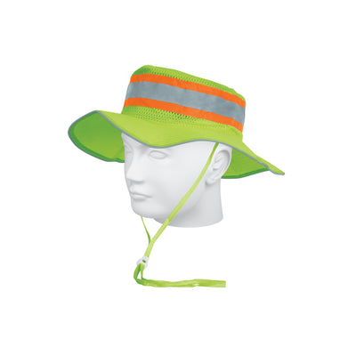 Sombrero alta visibilidad con reflejante, verde