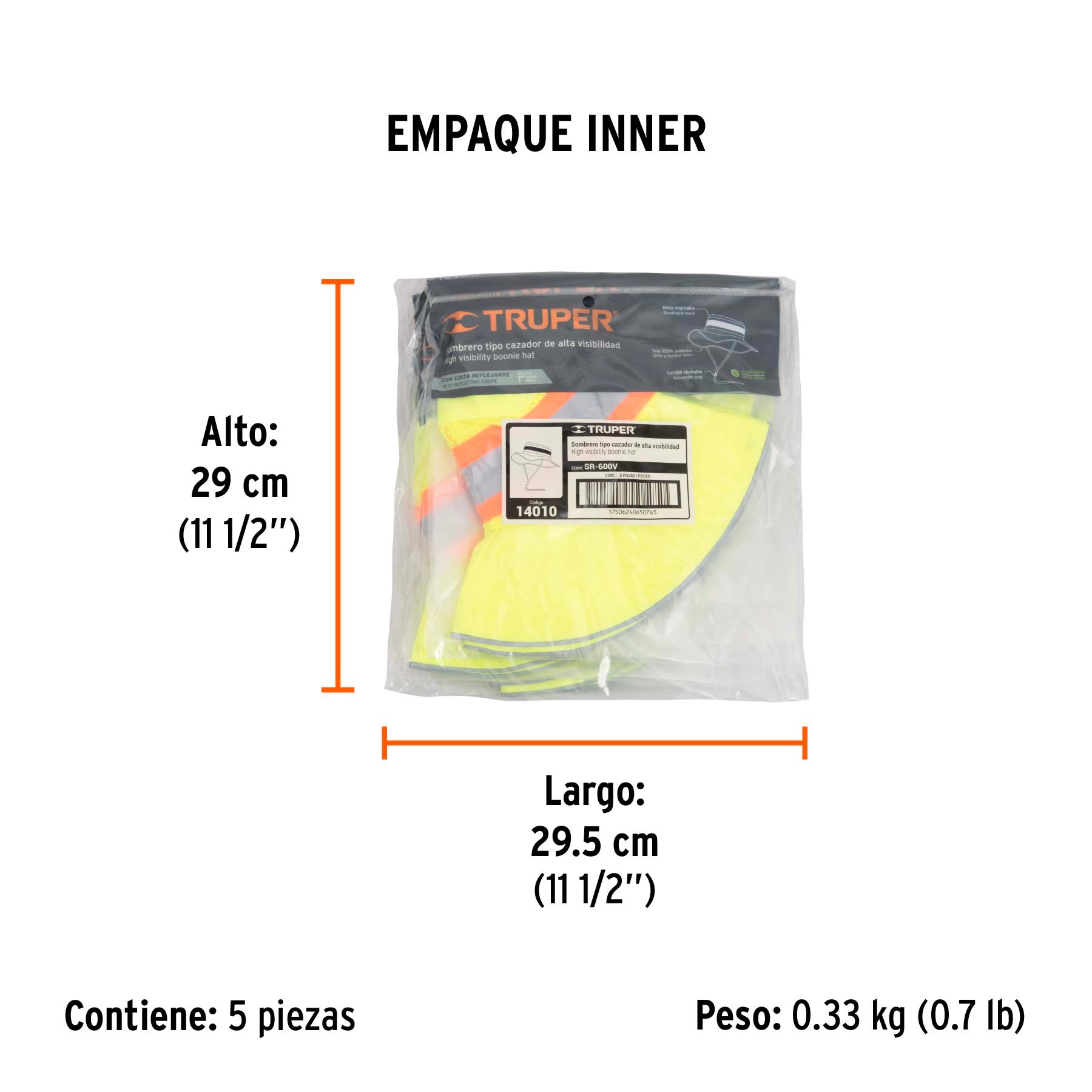 Sombrero alta visibilidad con reflejante, verde