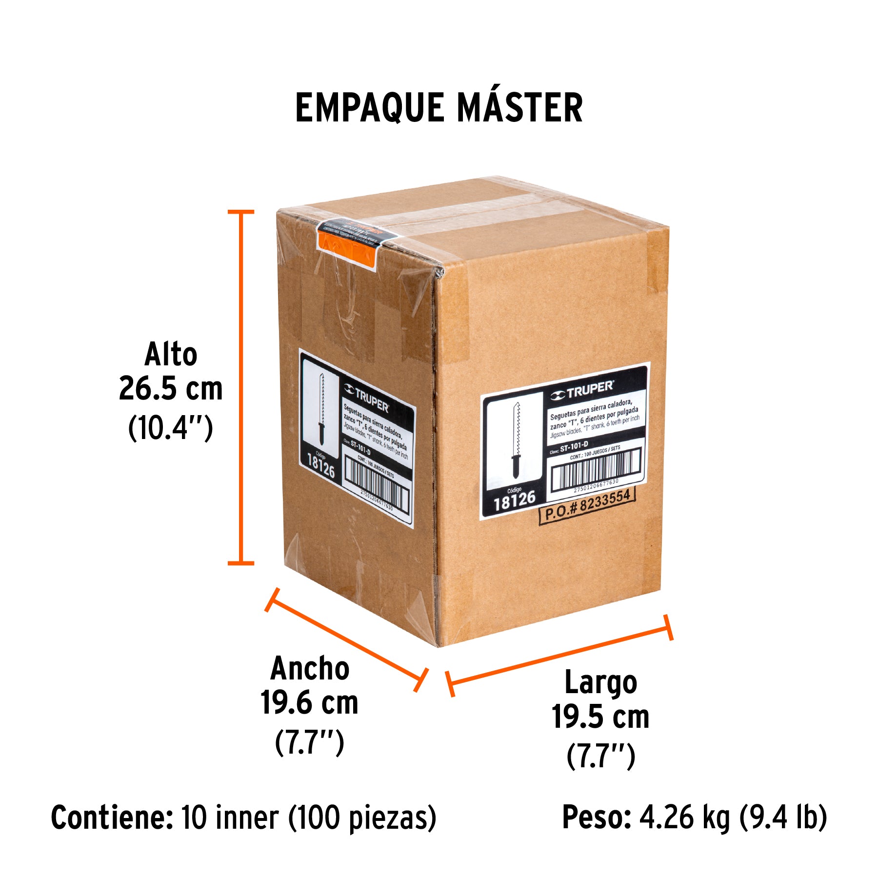 Segueta caladora,cortes rectos madera,zanco t,6dpp,5 pzas